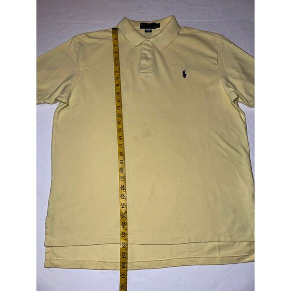 Polo Ralph Lauren Short Sleeve Polo Shirt Mens Size XL Yellow Pony Logo - Picture 3 of 6